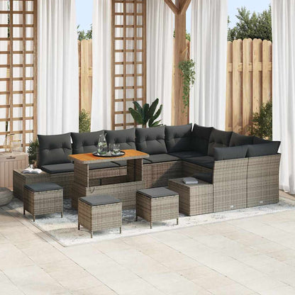 Set Divano da Giardino 12 pcs Grigio chiaro e grigio scuro