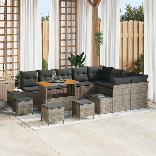 Set Divano da Giardino 12 pcs Grigio chiaro e grigio scuro