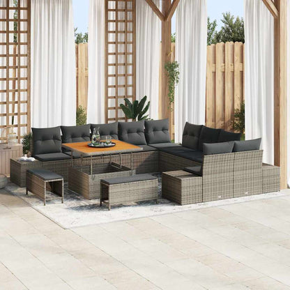 Set Divano da Giardino 13 pcs Grigio chiaro e grigio scuro