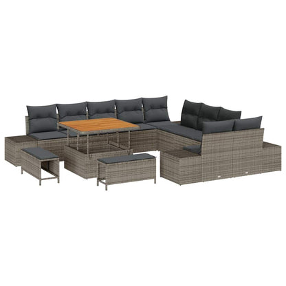 Set Divano da Giardino 13 pcs Grigio chiaro e grigio scuro