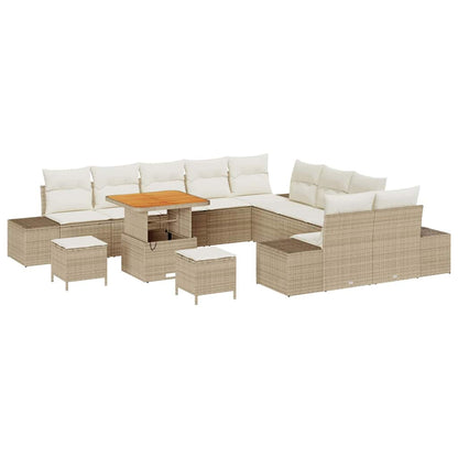 Set Divano da Giardino 13 pcs Beige e Crema 80 x 80 x 71 cm