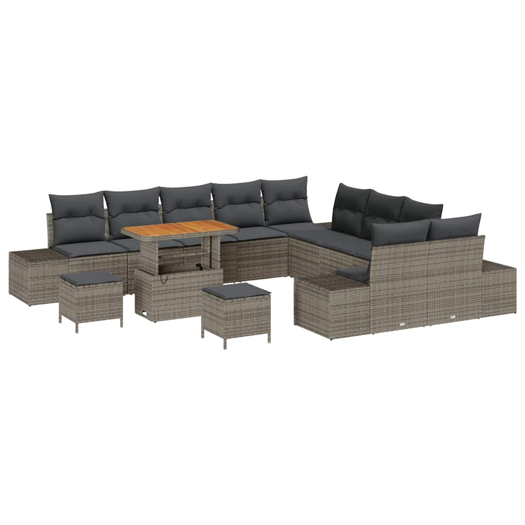 Set Divano da Giardino 13 pcs Grigio chiaro e grigio scuro