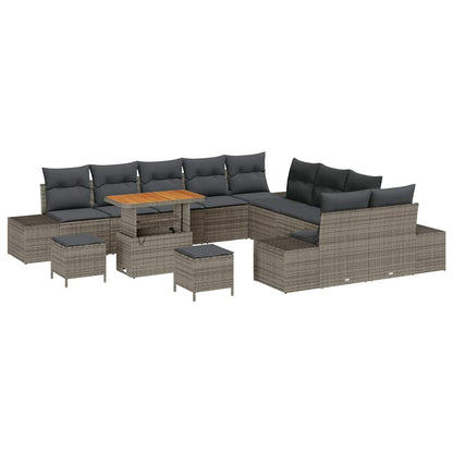 Set Divano da Giardino 13 pcs Grigio chiaro e grigio scuro