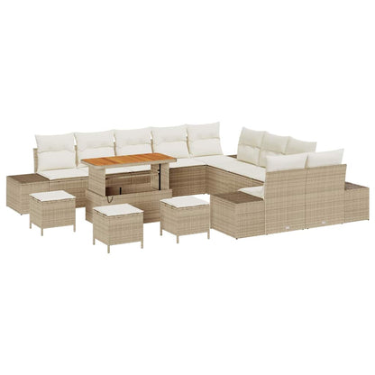 Set Divano da Giardino 13 pcs Beige e Crema 110 x 55 x 71 cm