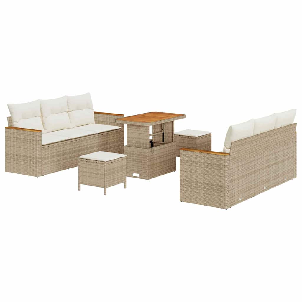 Set Divano da Giardino 11 pz 10-Numero di posti Beige e Crema | homemem39