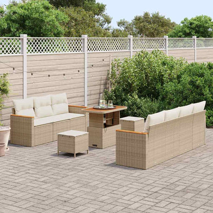 Set Divano da Giardino 14 pcs Beige e Crema polyrattan | homemem39