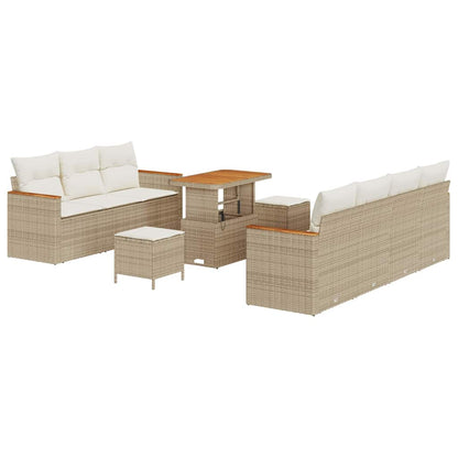 Set Divano da Giardino 14 pcs Beige e Crema polyrattan | homemem39
