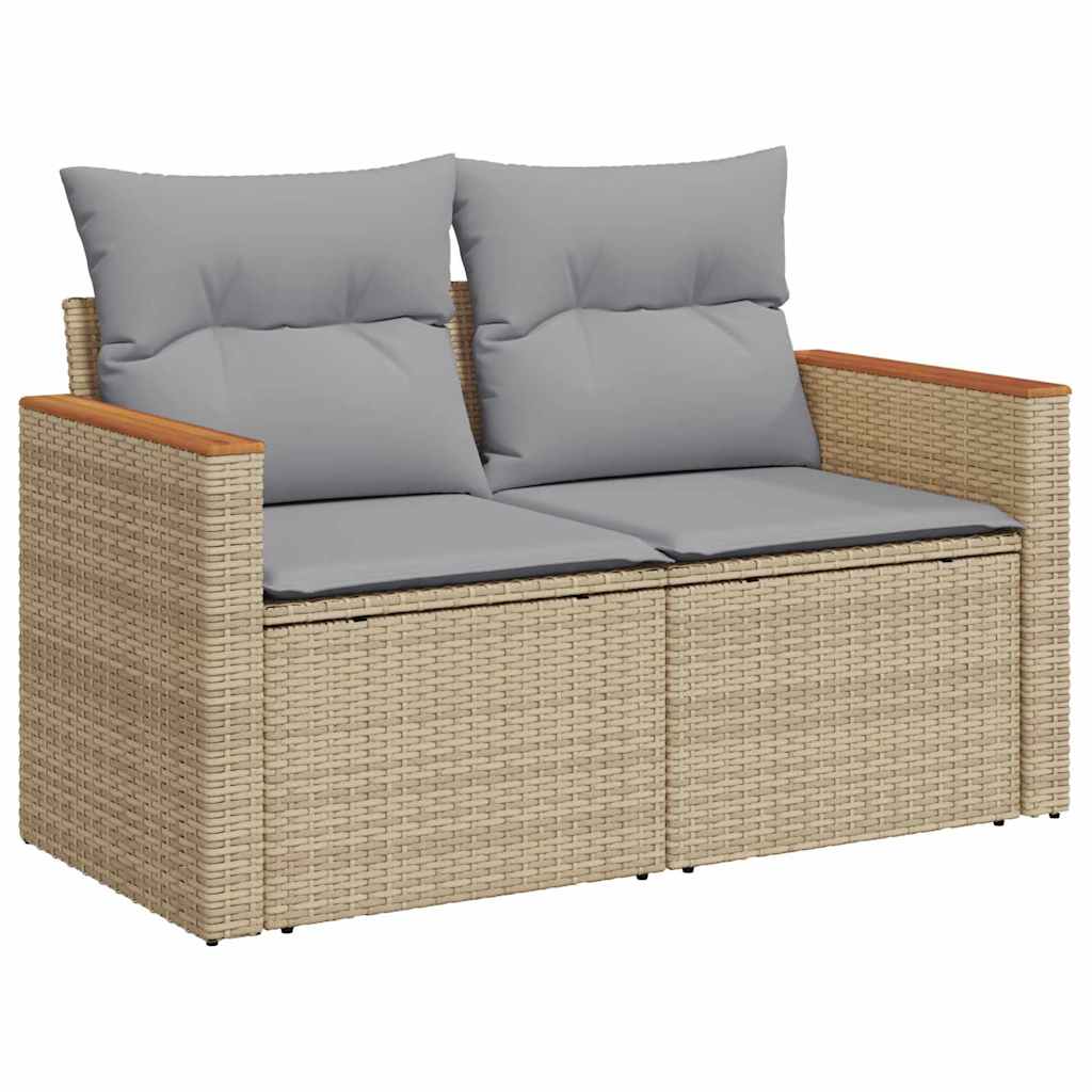 Set Divano da Giardino con cuscino Beige Poly Rattan | homemem39