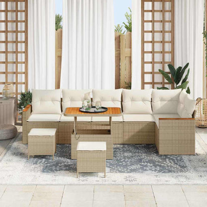 Set Divano da Giardino con cuscino Beige Poly Rattan | homemem39
