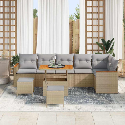 Set Divano da Giardino con cuscino Beige Poly Rattan | homemem39