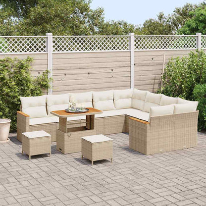 Set Divano da Giardino 12 pz 9-Numero di posti Beige