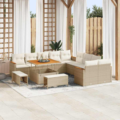 Set Divano da Giardino 13 pz 12-Numero di posti Beige