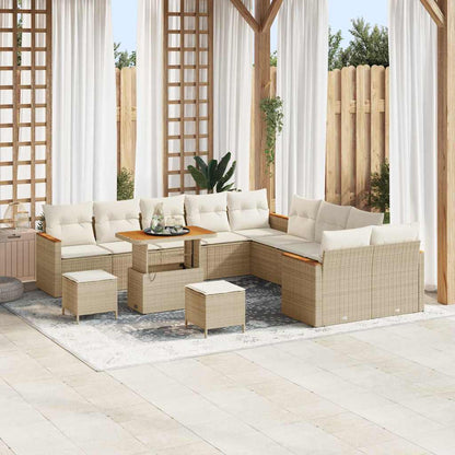 Set Divano da Giardino 13 pz 12-Numero di posti Beige