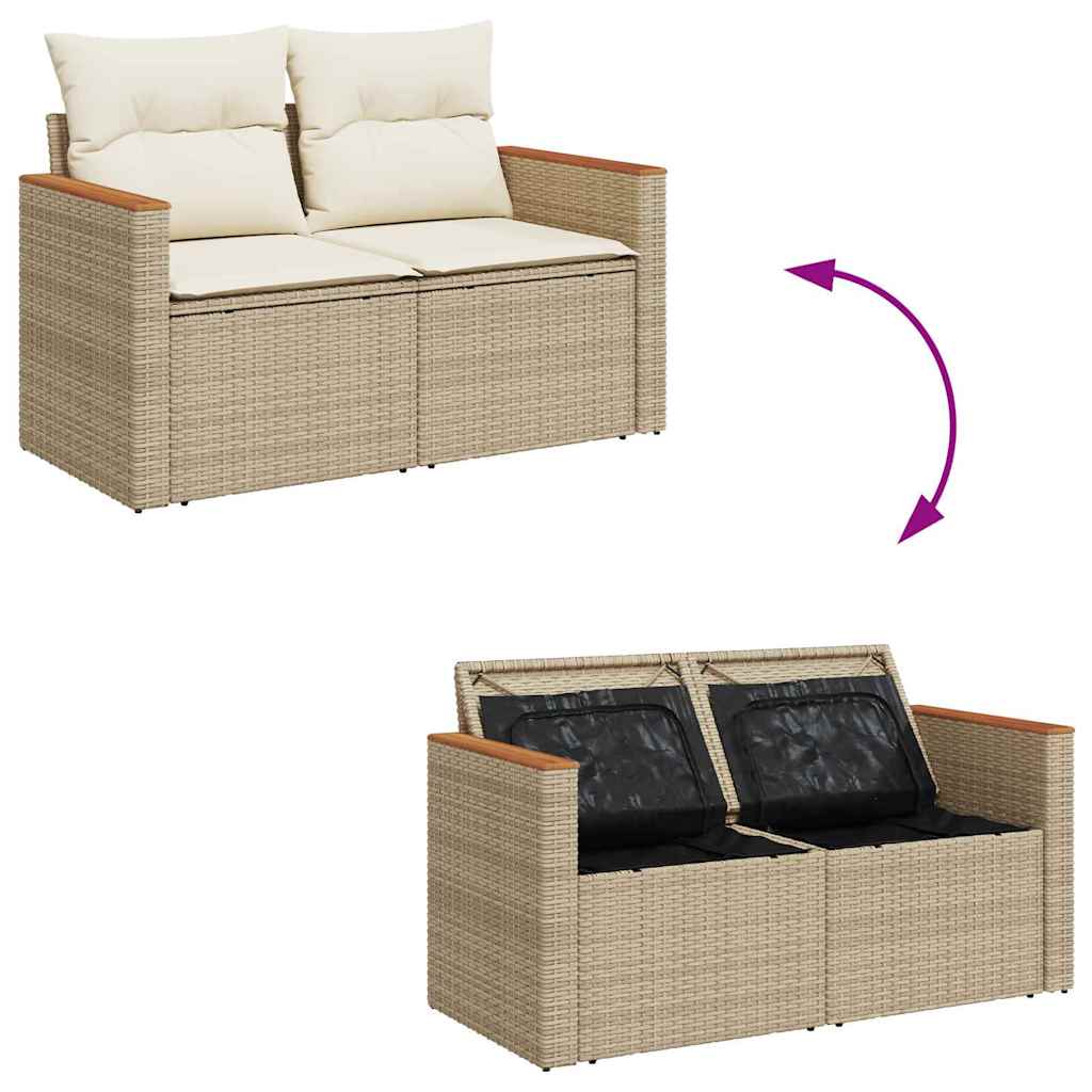 Set Divano da Giardino 18 pcs Beige e Crema polyrattan | homemem39