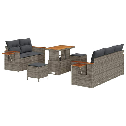 Set Divano da Giardino con cuscino 10 pcs Grigio polyrattan | homemem39