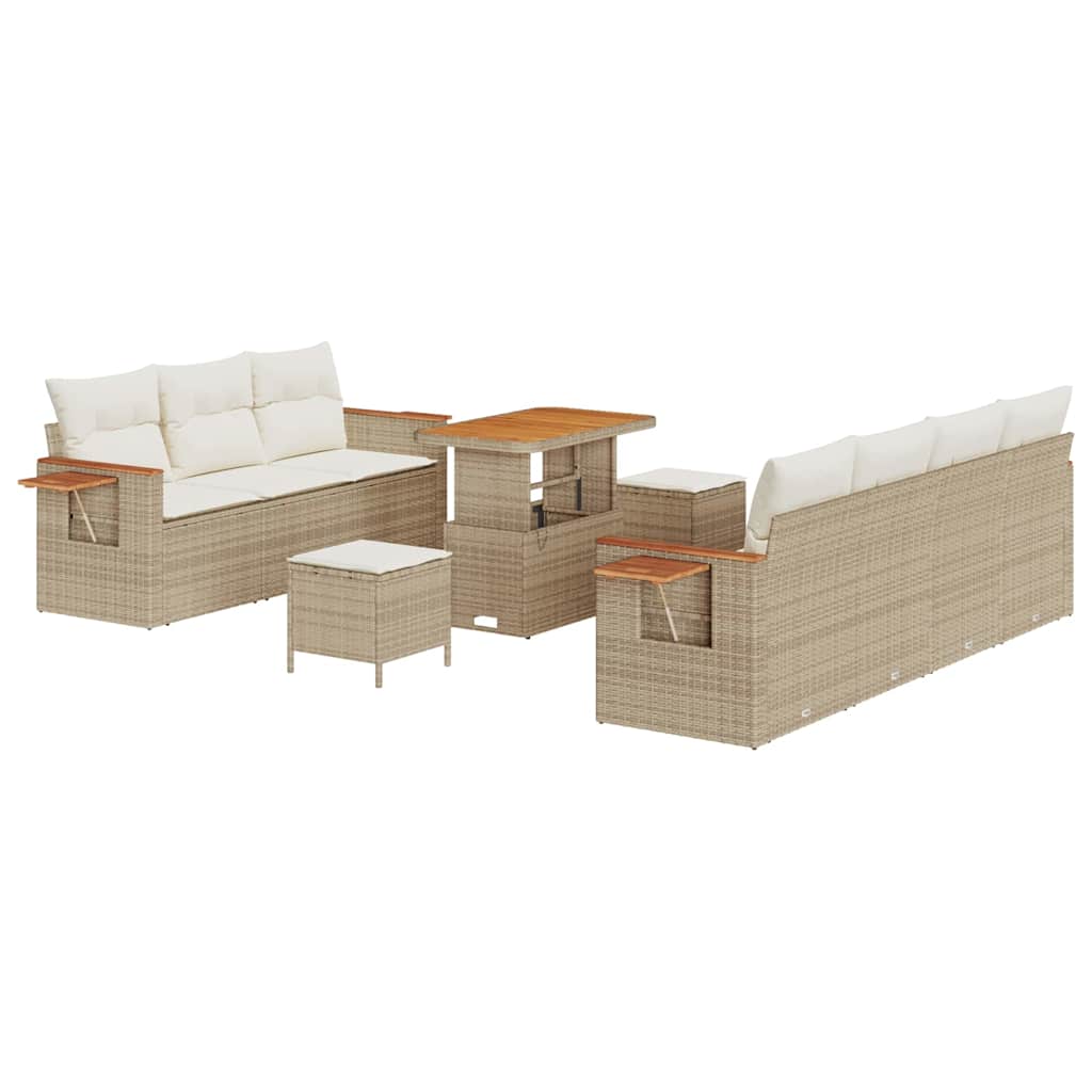 Set Divano da Giardino 13 pcs Beige e Crema polyrattan | homemem39
