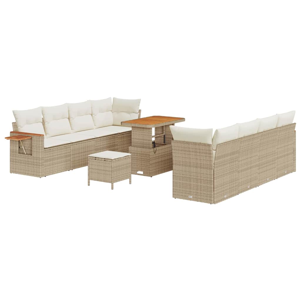 Set Divano da Giardino 12 pcs Beige e Crema polyrattan | homemem39