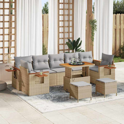 Set Divano da Giardino 13 pcs Beige e Grigio Chiaro polyrattan | homemem39