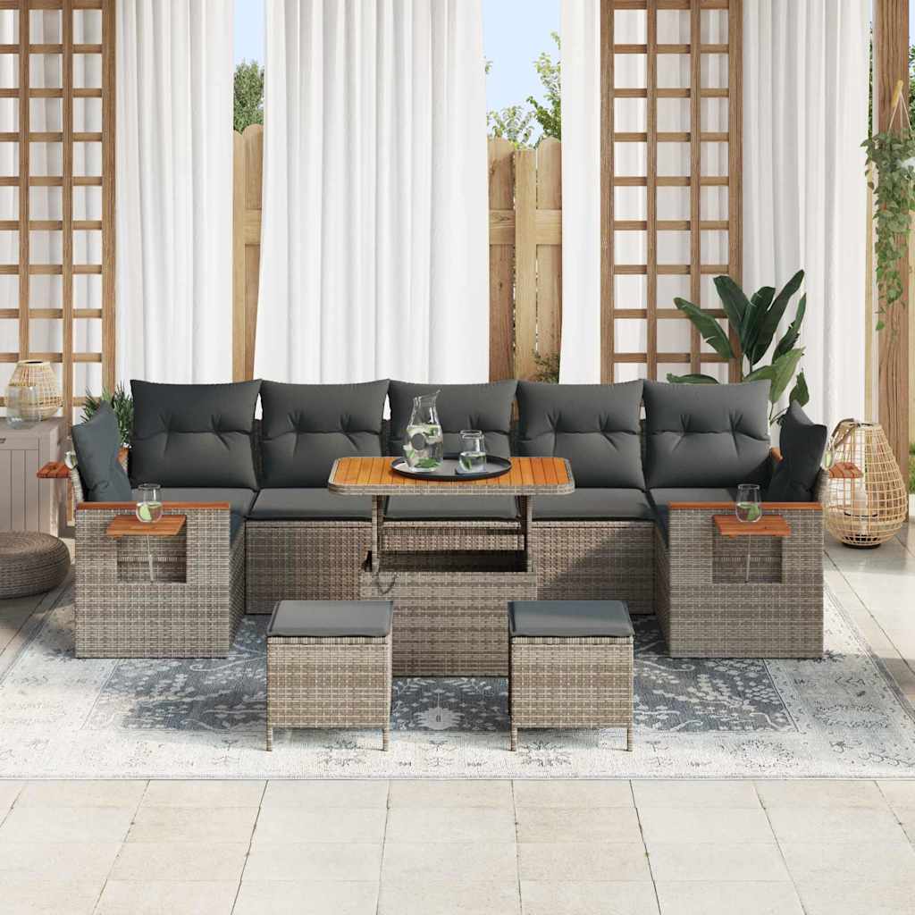 Set Divano da Giardino 10 pcs Grigio 90 x 55 x 71 cm