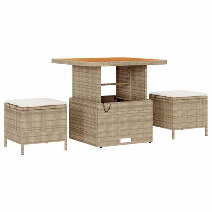 Set Divano da Giardino 9 pz 8-Numero di posti Beige e Crema