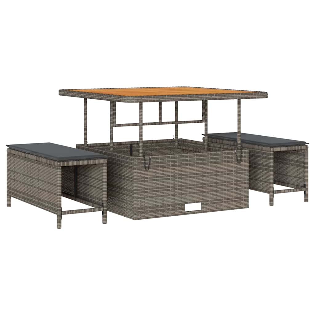 Set Divano da Giardino con cuscino 13 pcs Grigio polyrattan | homemem39