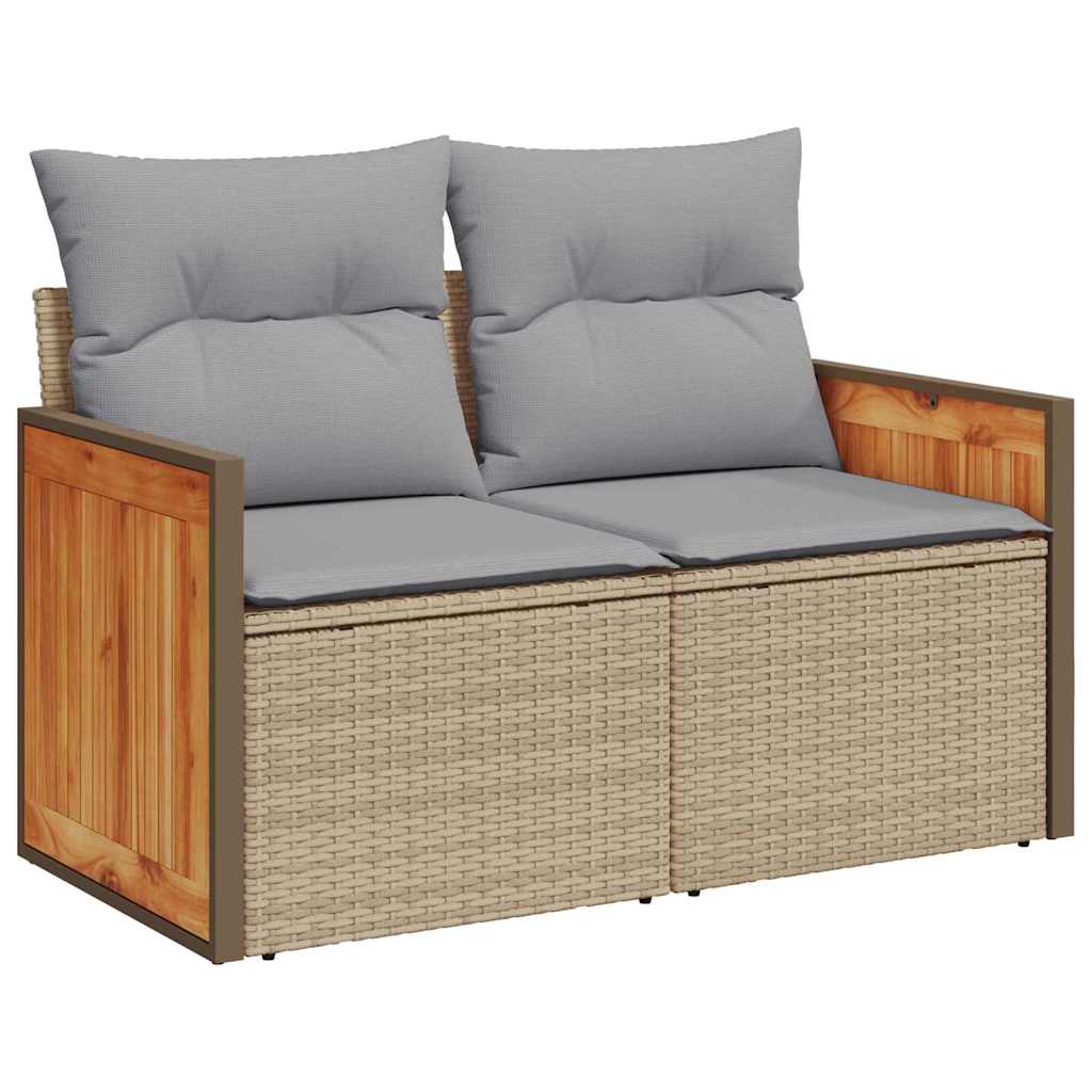 Set Divano da Giardino 11 pcs Beige e Grigio Chiaro polyrattan