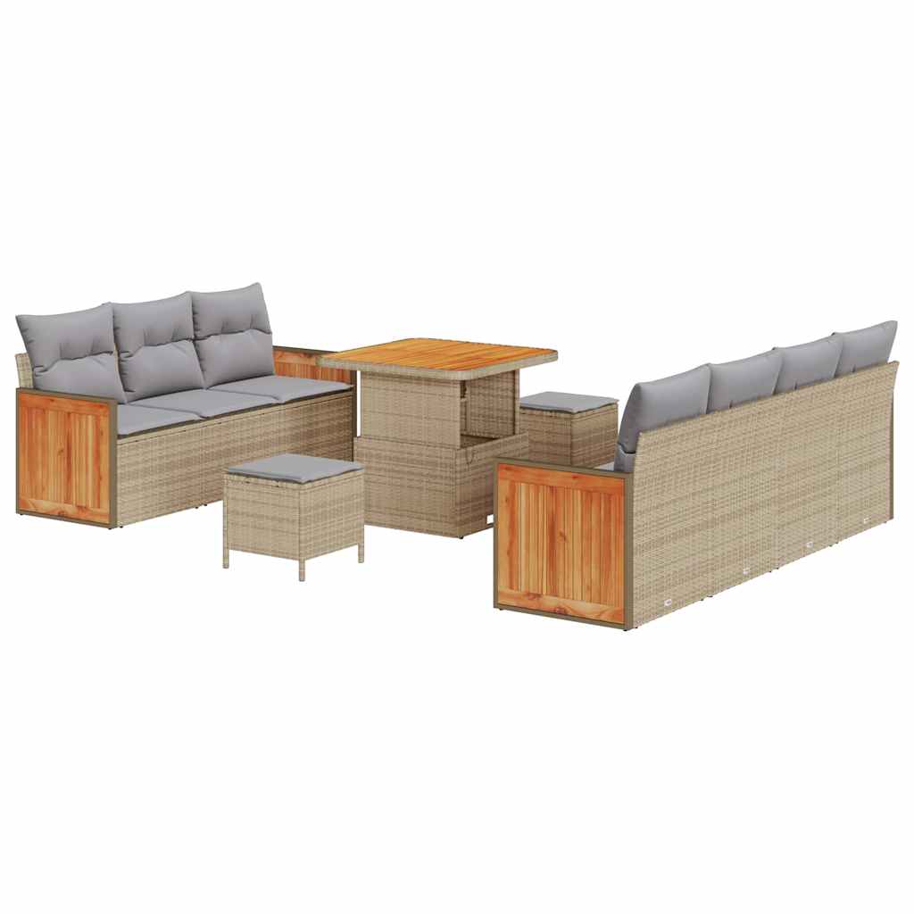 Set Divano da Giardino 13 pcs Beige e Grigio Chiaro polyrattan | homemem39