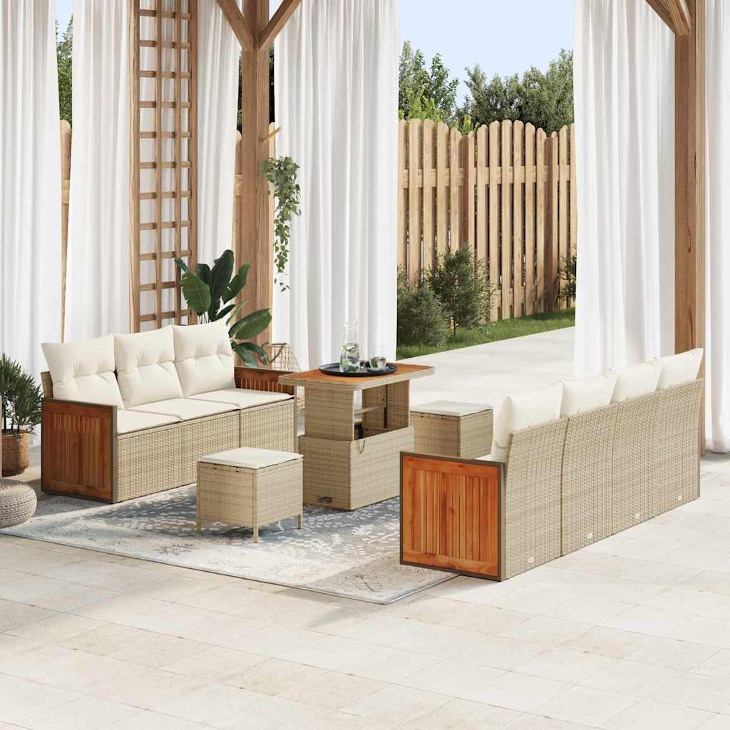 Set Divano da Giardino 13 pcs Beige e Crema polyrattan | homemem39