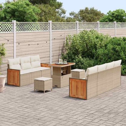 Set Divano da Giardino 13 pcs Beige e Crema polyrattan | homemem39