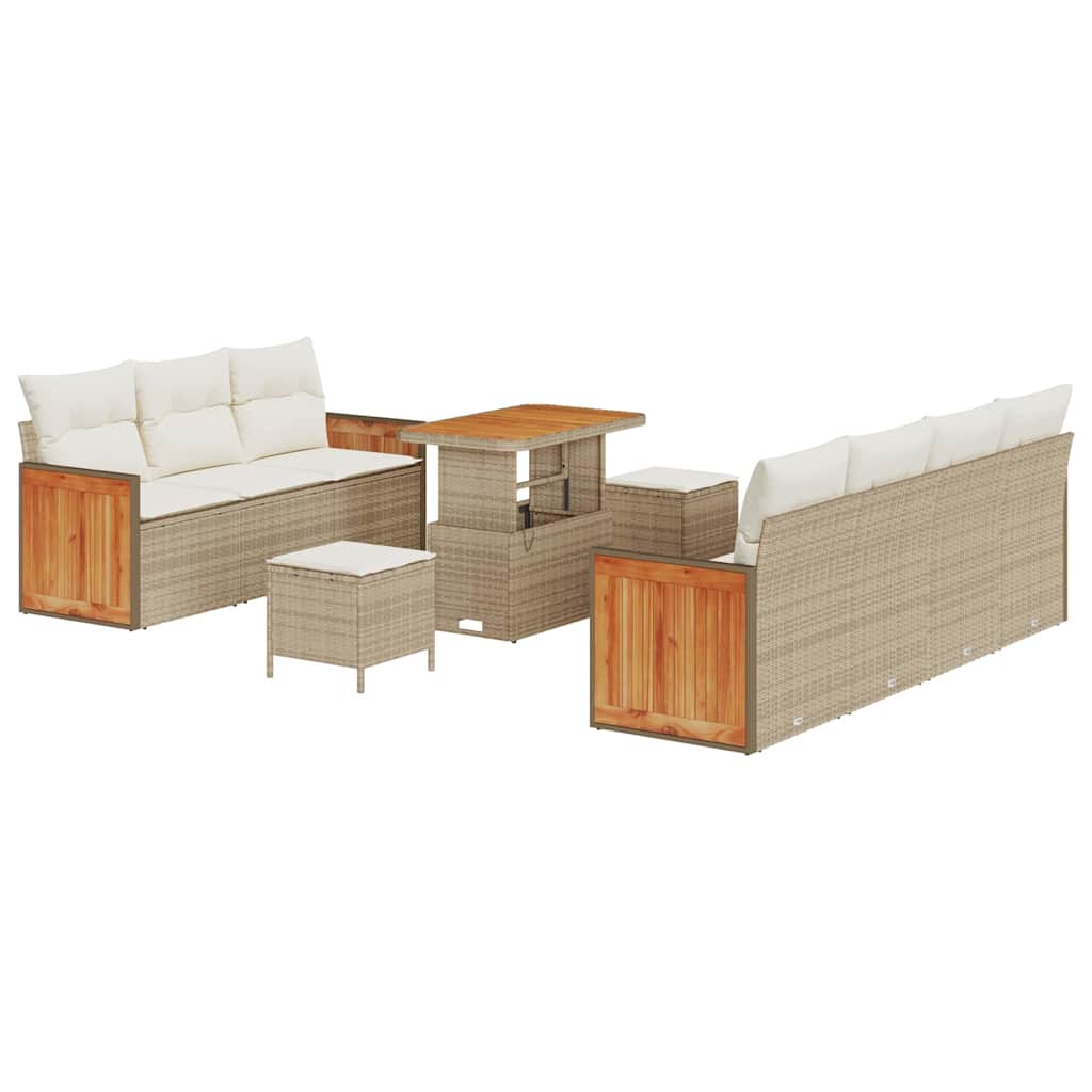 Set Divano da Giardino 13 pcs Beige e Crema polyrattan | homemem39