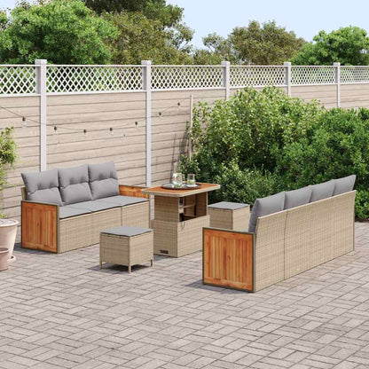 Set Divano da Giardino 13 pcs Beige e Grigio Chiaro polyrattan | homemem39
