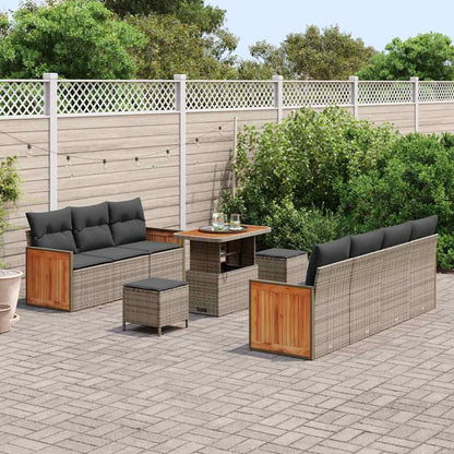 Set Divano da Giardino con cuscino 13 pcs Grigio polyrattan | homemem39