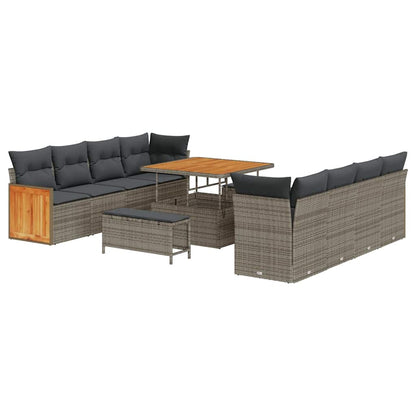 Set Divano da Giardino Grigio 231 x 224 x 85 cm polyrattan | homemem39