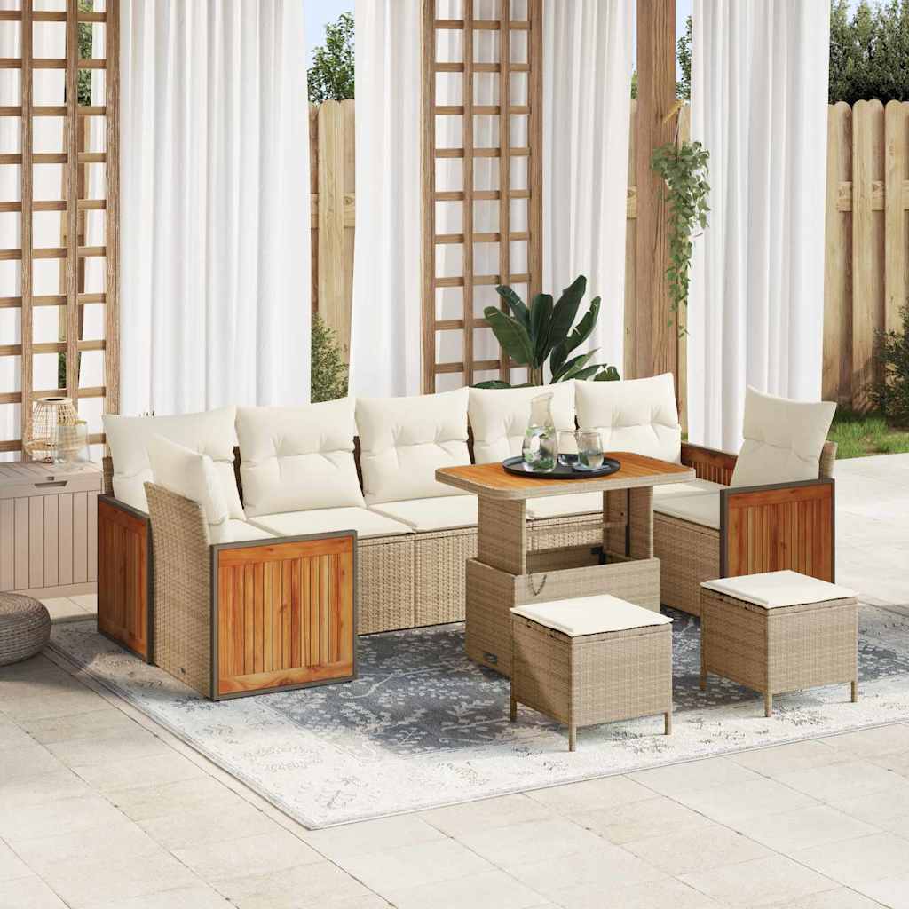 Set Divano da Giardino 13 pcs Beige e Crema polyrattan | homemem39