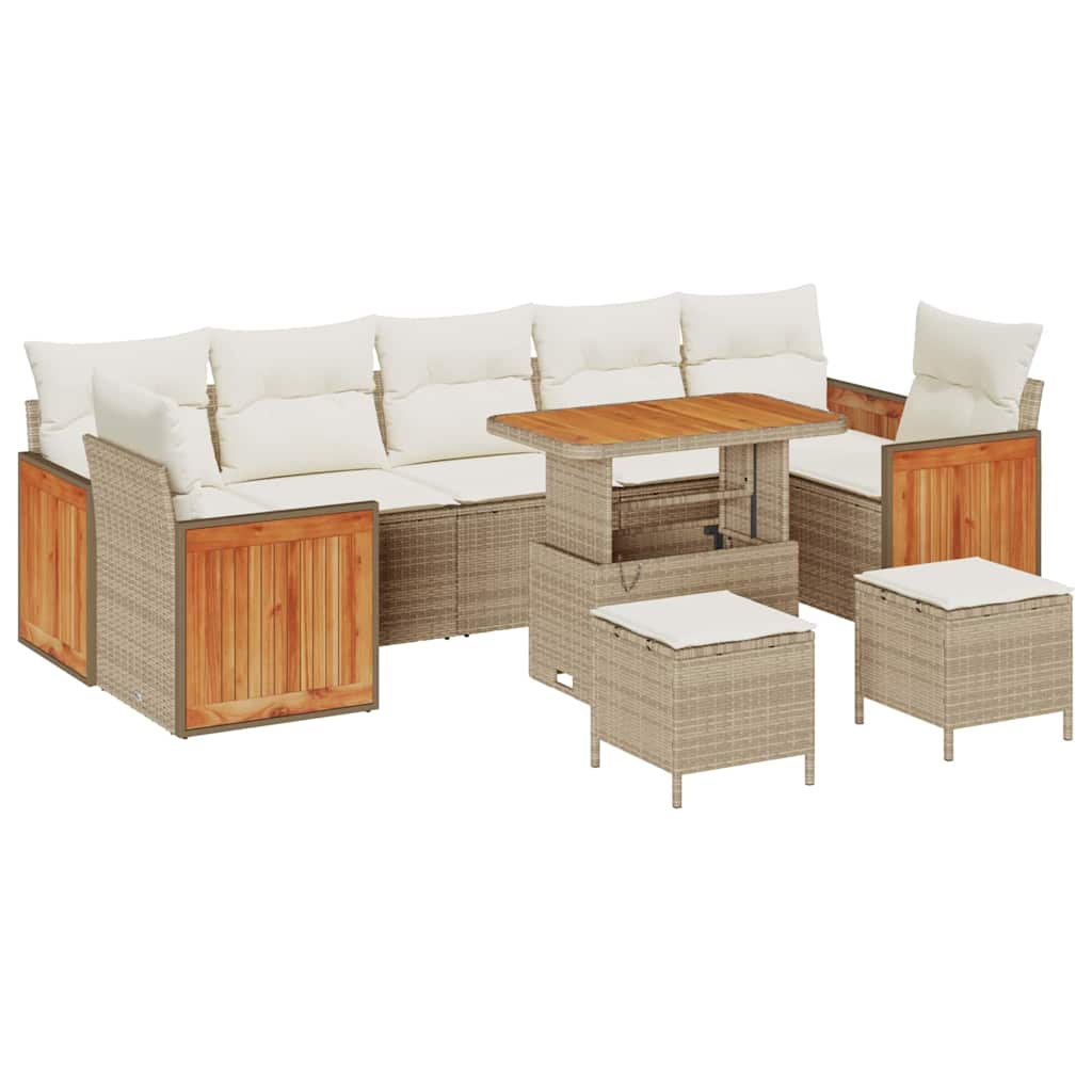 Set Divano da Giardino 13 pcs Beige e Crema polyrattan | homemem39