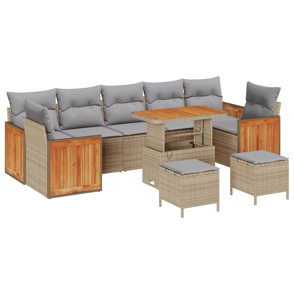 Set Divano da Giardino 13 pcs Beige e Grigio Chiaro polyrattan | homemem39
