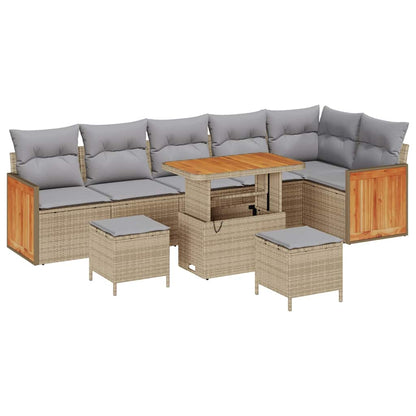 Set Divano da Giardino 11 pcs Beige e Grigio Chiaro polyrattan | homemem39