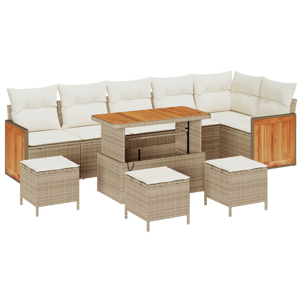 Set Divano da Giardino 12 pcs Beige e Crema polyrattan | homemem39