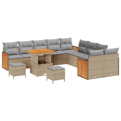 Set Divano da Giardino 13 pcs Beige e Grigio Chiaro