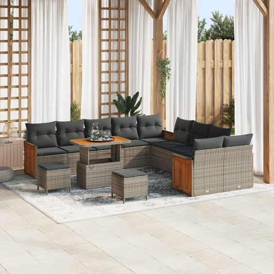 Set Divano da Giardino 13 pcs Grigio Grigio scuro