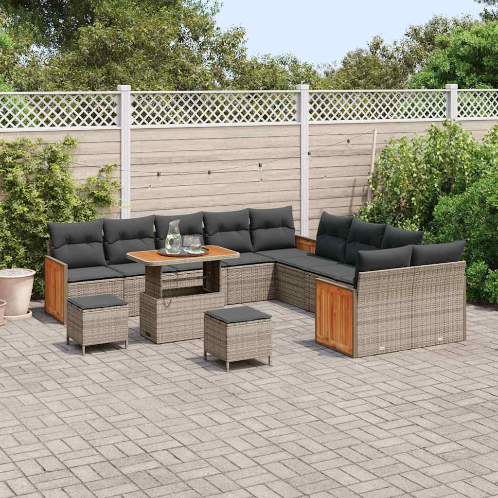 Set Divano da Giardino 13 pcs Grigio Grigio scuro