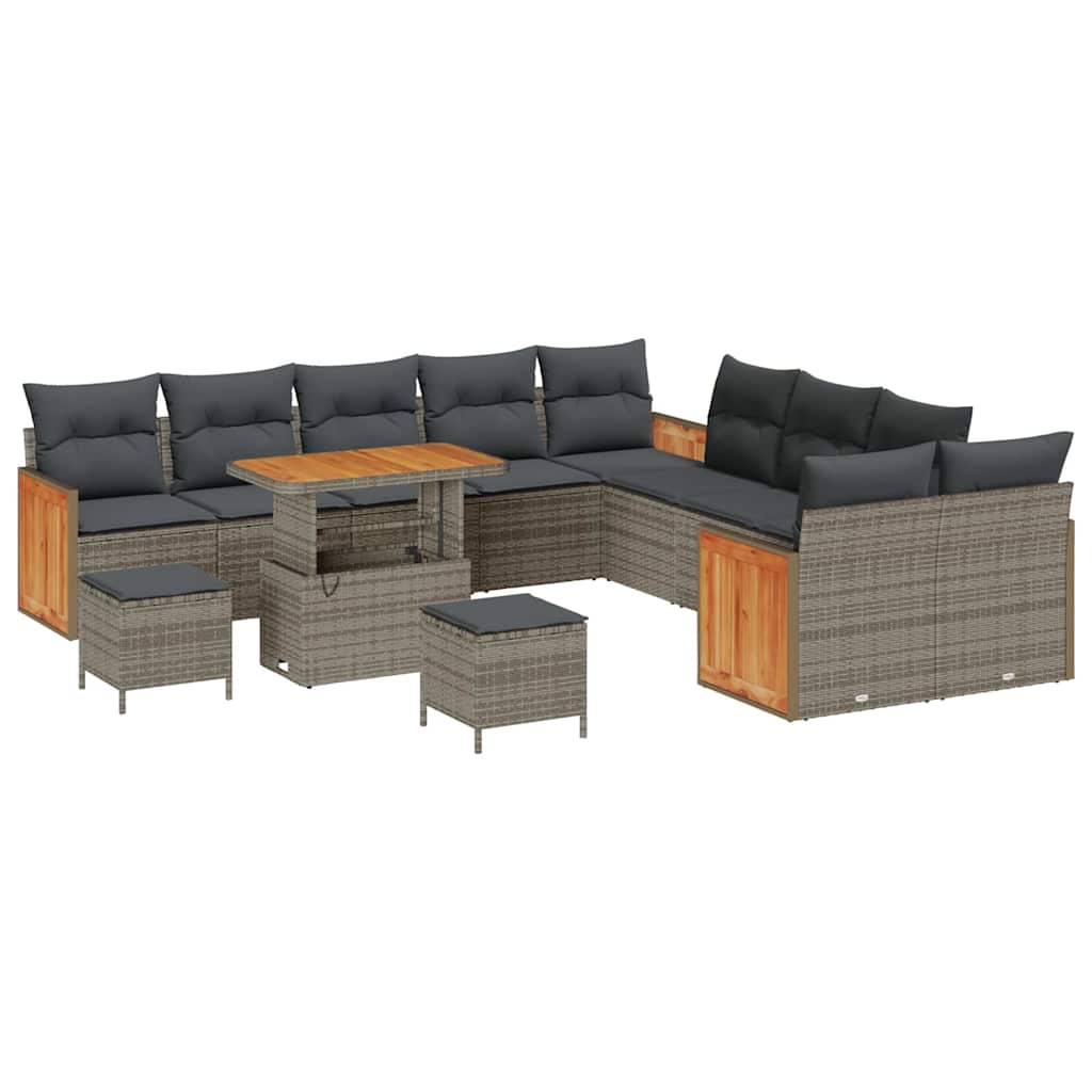 Set Divano da Giardino 13 pcs Grigio Grigio scuro