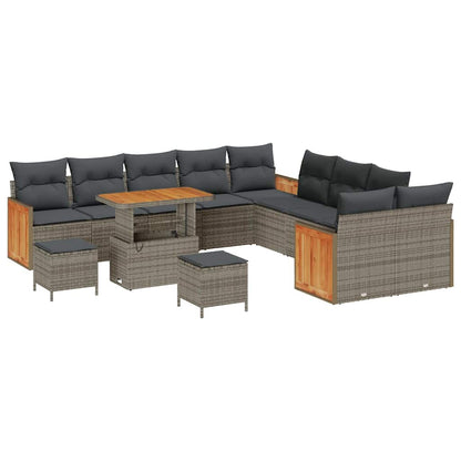 Set Divano da Giardino 13 pcs Grigio Grigio scuro