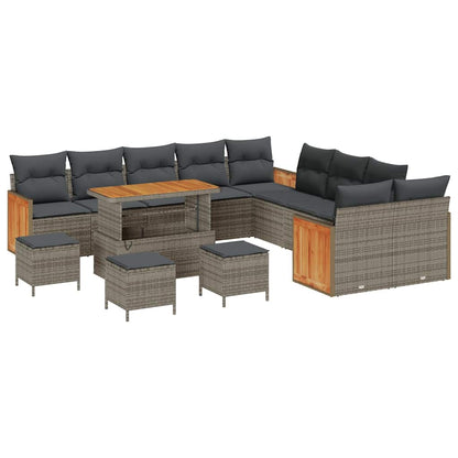 Set Divano da Giardino 14 pcs Grigio Grigio scuro - homemem39