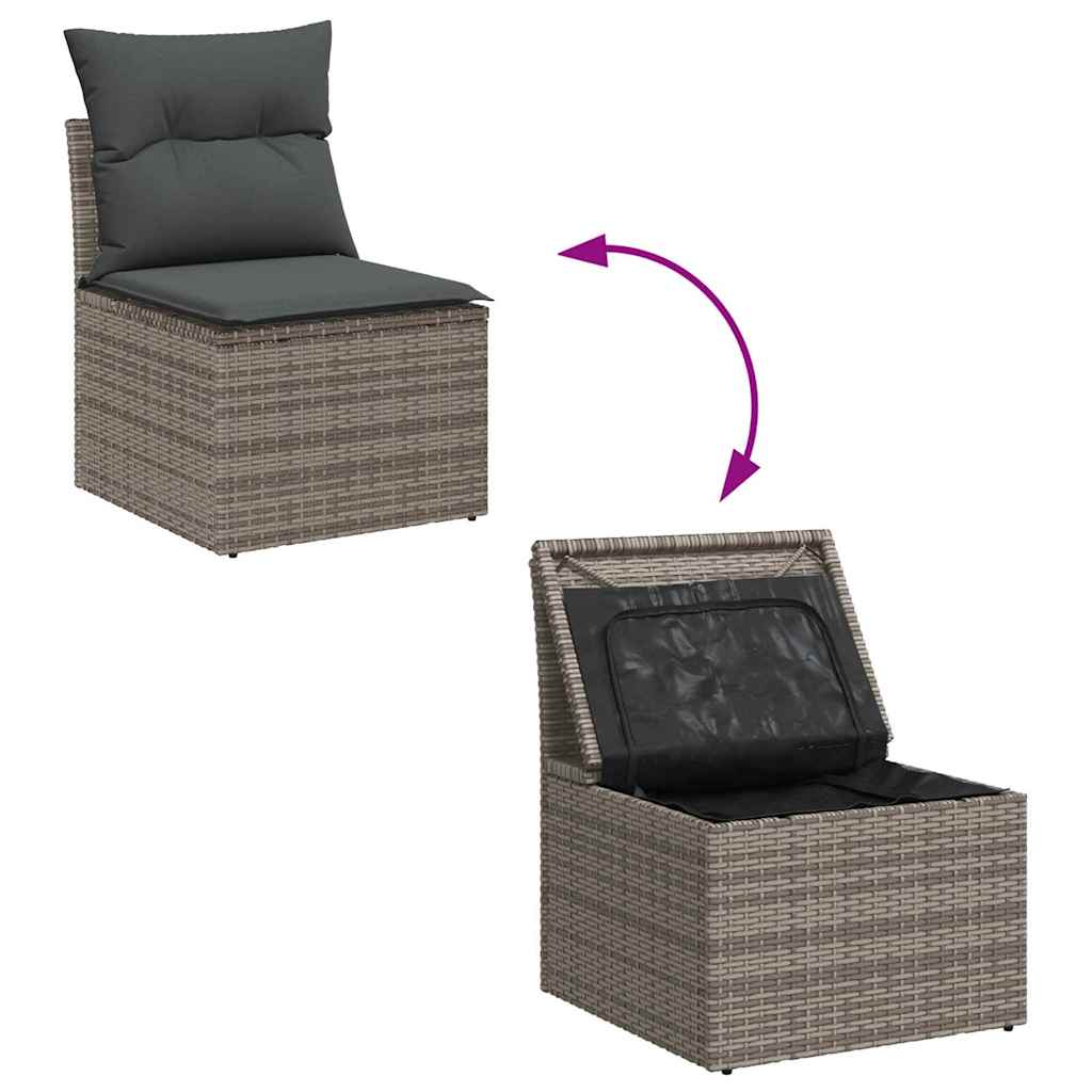 Set Divano da Giardino 14 pcs Grigio Grigio scuro - homemem39