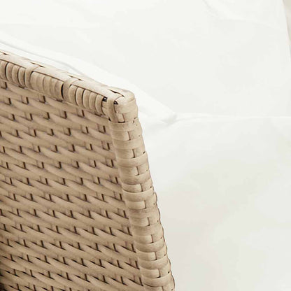 Set Divano da Giardino 4 pz con Cuscini a L Beige in Polyrattan