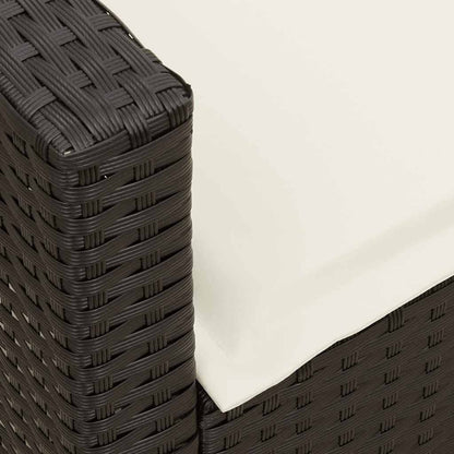 Divano da Giardino con Cuscini in Polyrattan Nero | homemem39