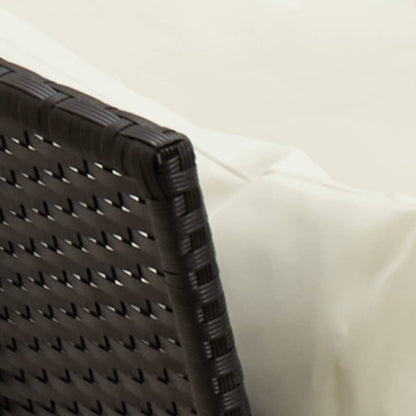 Divano da Giardino con Cuscini in Polyrattan Nero | homemem39