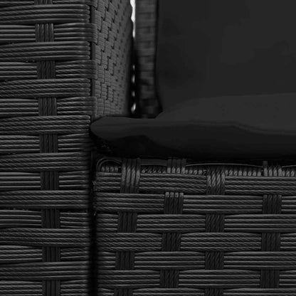 Divano da Giardino con Cuscini in Polyrattan Nero - homemem39
