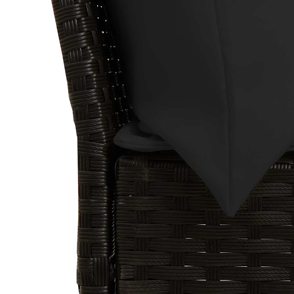 Divano da Giardino con Cuscini in Polyrattan Nero - homemem39